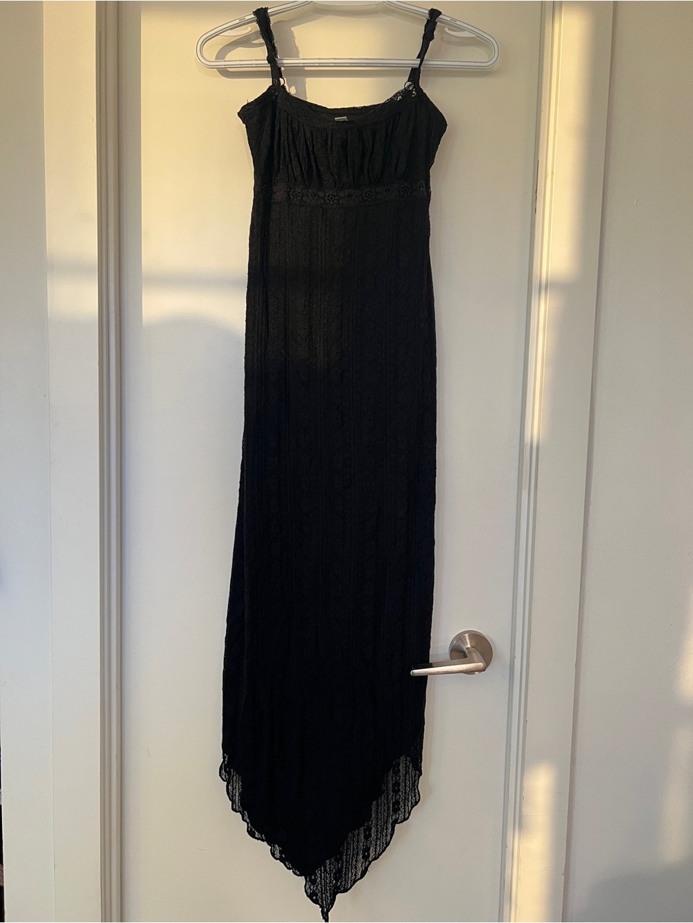 Urban Outfitters Black Lace High-Low Maxi Dress